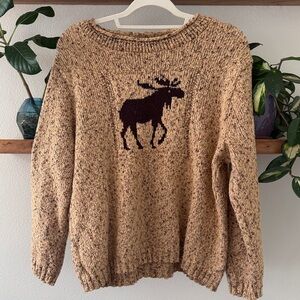 Unisex Abercrombie&Fitch Tan Speckled Moose Sweater